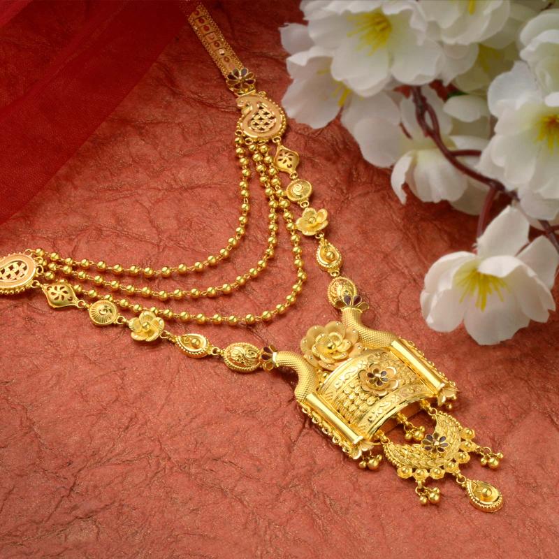 Gold Necklace Set - WHPS288543 | Waman Hari Pethe Sons