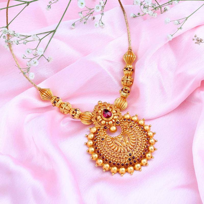 Gold Necklace Set WHPS288758 Waman Hari Pethe Sons