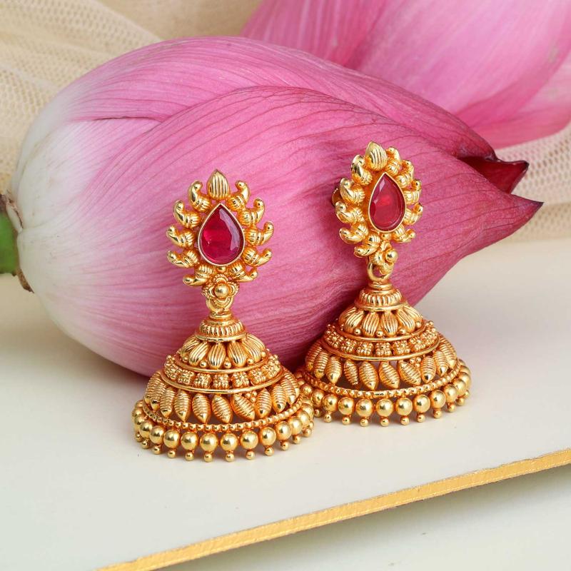 Gold Earrings - WHPS3295 | Waman Hari Pethe Sons