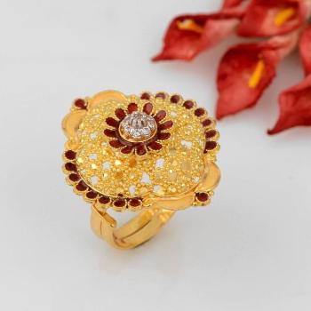 WOMEN'S and GIRLS one gram gold micro firming plated adjustable jodha ring-thunohoangphong.vn